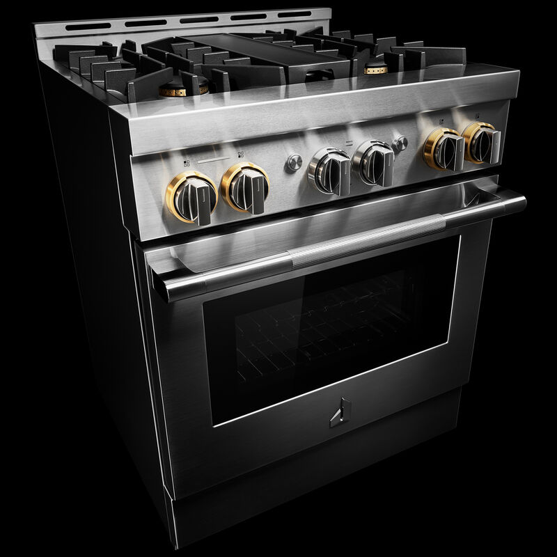 JennAir Rise Series 30 in. 4.1 cu. ft. Smart True European Convection Gas Range with 4 Sealed Burners - Stainless Steel, , hires