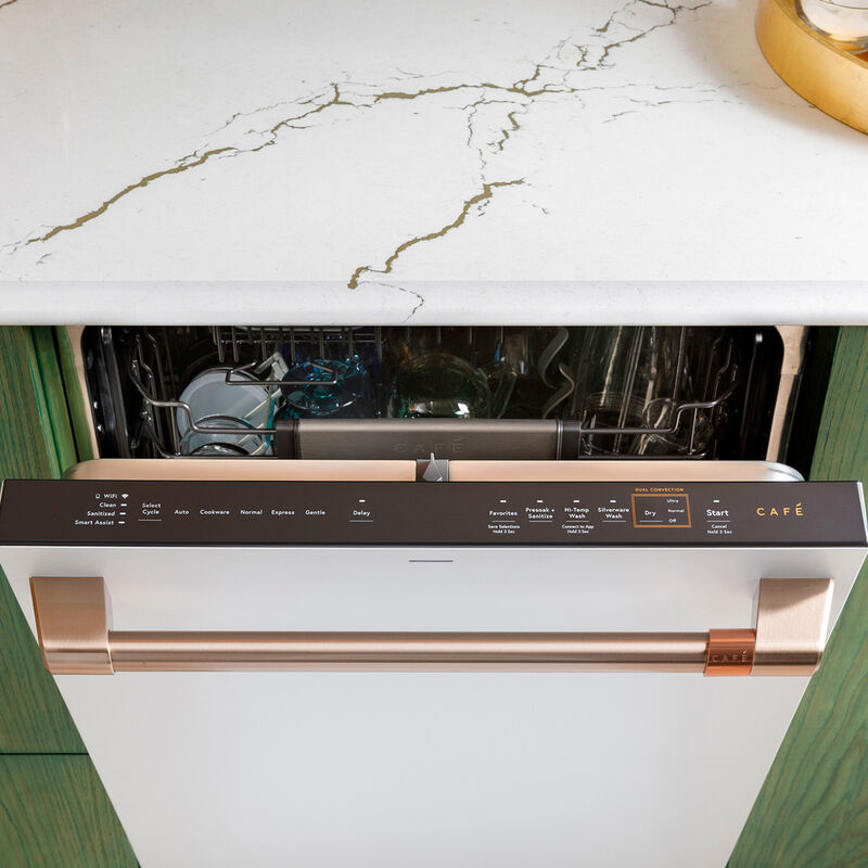 Cafe 24 in. Top Control Smart Dishwasher with 44 dBa Sound Level, 3rd-Rack & Dual Convection Ultra Dry - Matte White, , hires