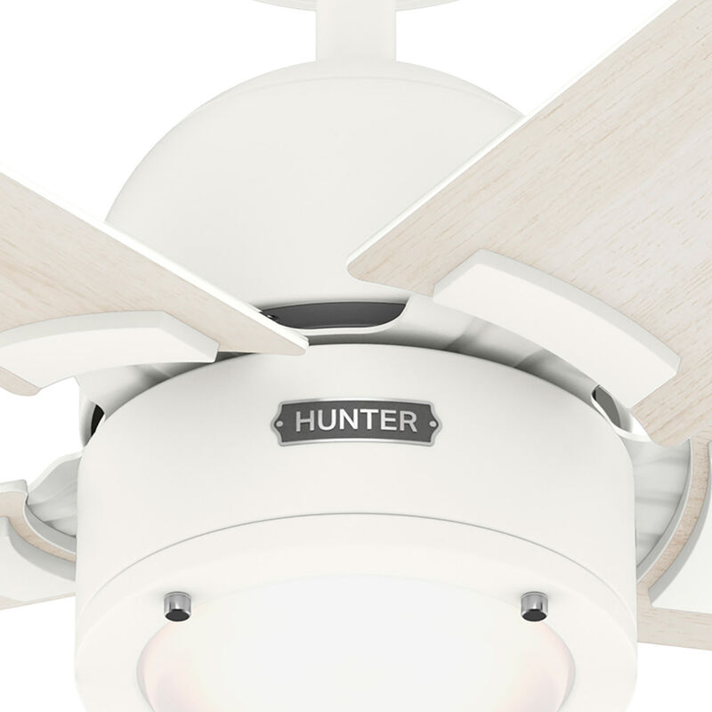 Hunter 52 in. Erling Energy Star Ceiling Fan with LED Light Kit & Handheld Remote - Fresh White, Fresh White, hires