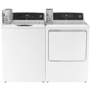 GE 27 in. 3.8 cu. ft. Smart Commercial Top Load Washer with Agitator & Built-In App Payment System - White, , hires