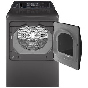 GE Profile 27 in. 7.4 cu. ft. Smart Electric Dryer with Aluminized Alloy Drum, Sensor Dry, Sanitize & Steam Cycle - Diamond Gray, Diamond Grey, hires