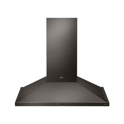 LG 36 in. Chimney Style Range Hood with 5 Speed Settings, 600 CFM, Ducted Venting & 1 LED Light - Black Stainless Steel | HCED3615D