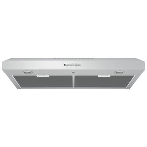 GE 36 in. Standard Style Range Hood with 4 Speed Settings, 310 CFM, Convertible Venting & 2 Halogen Lights - Stainless Steel, , hires