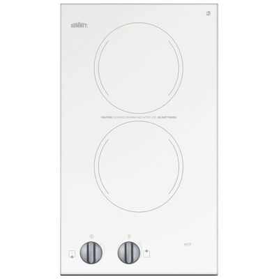 Summit 12 in. 2-Burner Electric Cooktop - White | CR2220WHE