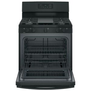 GE 30 in. 5 cu. ft. Gas Range with 5 Sealed Burners & Griddle - Black, Black, hires