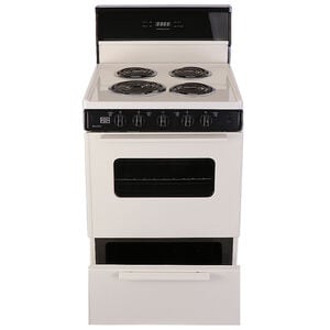 Premier 24 in. 3 cu. ft. Electric Range with Coil Burners - Bisque, Bisque, hires