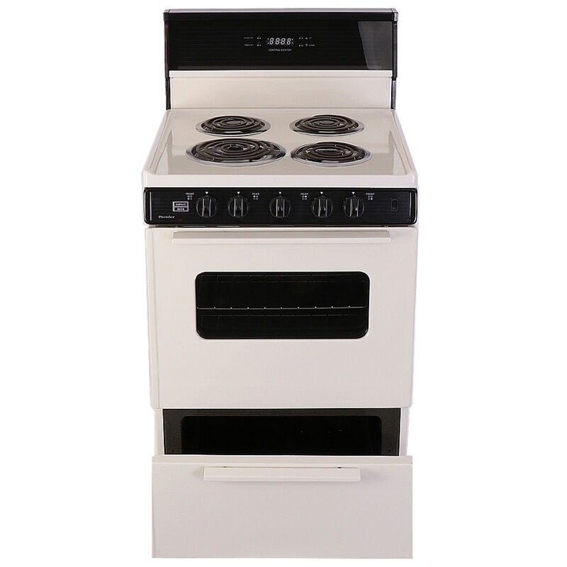 Premier 24 in. 3 cu. ft. Electric Range with Coil Burners - Bisque, Bisque, hires