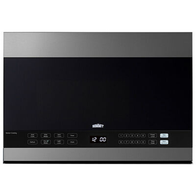Summit 24 in. 1.4 cu.ft Over-the-Range Microwave with 10 Power Levels & Sensor Cooking Controls - Stainless Steel | MHOTR243SS