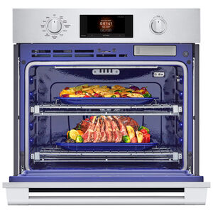 SKS 30 in. 4.7 cu. ft. Smart Steam Electric Single Wall Oven with True European Convection - Stainless Steel, , hires