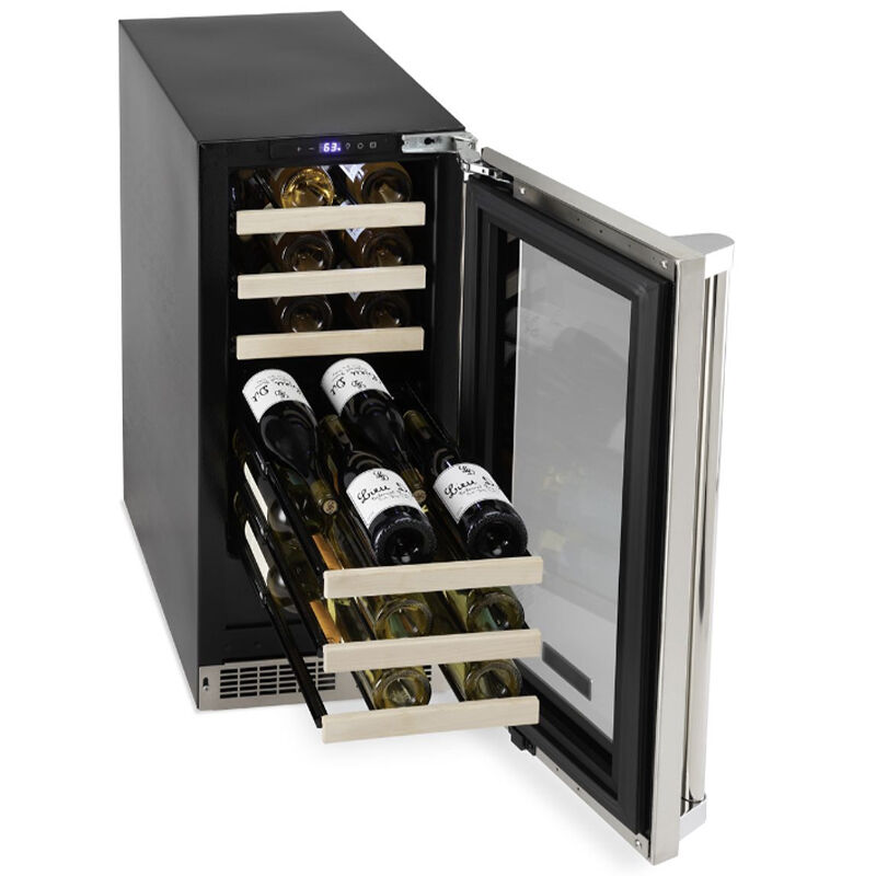 Viking 5 Series 15 in. 2.7 cu. ft. Compact Built-In/Freestanding Wine Cooler with 24 Bottle Capacity, Single Temperature Zone & Digital Control - Stainless Steel, , hires
