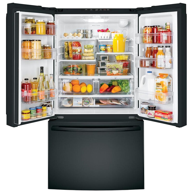 GE 36 in. 27 cu. ft. French Door Refrigerator with Internal Water Dispenser - Black, Black, hires