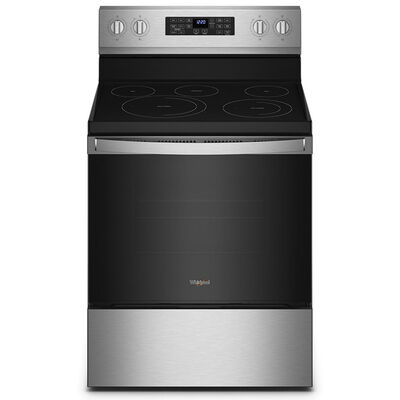 Whirlpool 30 in. 5.3 cu. ft. Air Fry Standard Convection Electric Range with Radiant Burners - Stainless Steel | WFE550S0LZ