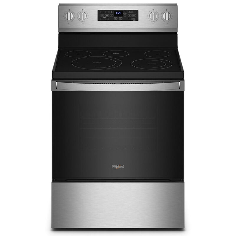 Whirlpool 30 in. 5.3 cu. ft. Air Fry Standard Convection Electric Range with Radiant Burners - Stainless Steel, , hires