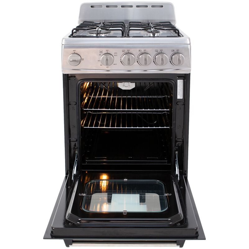 Avanti 20 in. 2.1 cu. ft. Gas Range with 4 Sealed Burners - Stainless Steel, , hires