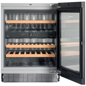 Liebherr 24 in. Undercounter Wine Cabinet with Wood Racks, Dual Temperature Zones & 34 Bottle Capacity - Black, , hires