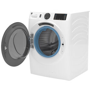 GE 28 in. 5.0 cu. ft. Smart Stackable Front Load Washer with OdorBlock, Sanitize Cycle & Steam Cycle - White, White, hires