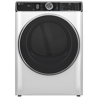 GE Profile 28 in. 7.8 cu. ft. Smart Stackable Gas Dryer with Sensor Dry, Sanitize & Steam Cycle - White | PFD87GSSVWW