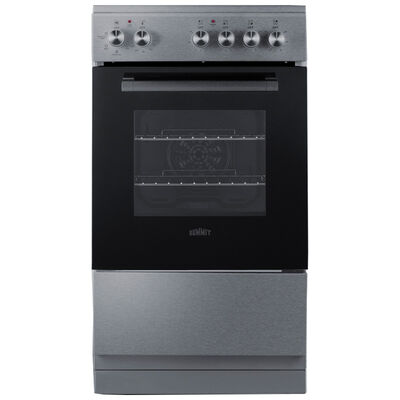 Summit 20 in. 1.8 cu. ft. Standard Convection Electric Range with Smoothtop Burners - Stainless Steel | REXT20SS