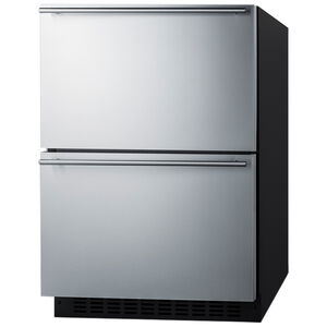 Summit 24 in. 3.3 cu. ft. Outdoor Double Refrigerator & Freezer Drawer - Stainless Steel/Panel Ready, , hires