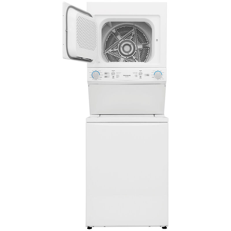 Frigidaire 27 in. Laundry Center with 3.9 cu. ft. Washer with 11 Wash Programs & 5.5 cu. ft. Electric Dryer with 10 Dryer Programs - White, , hires
