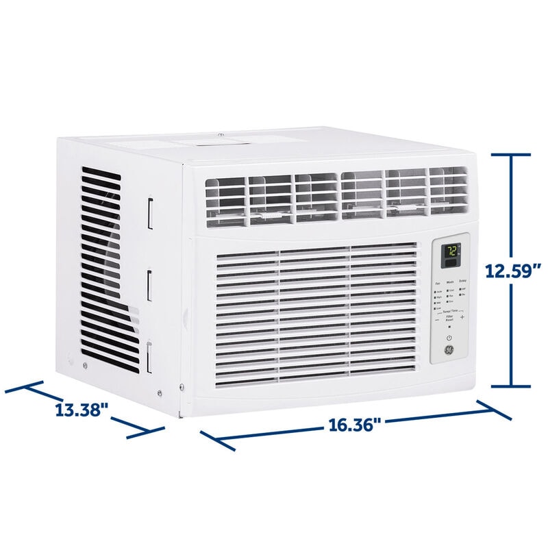 GE 6,000 BTU Window Air Conditioner with 3 Fan Speeds & Remote Control - White, , hires