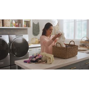 Whirlpool 27 in. 4.3 cu. ft. Stackable Front Load Washer with Sanitize Cycle, Steam Wash & Load-&-Go XL Dispenser - Chrome Shadow, , hires