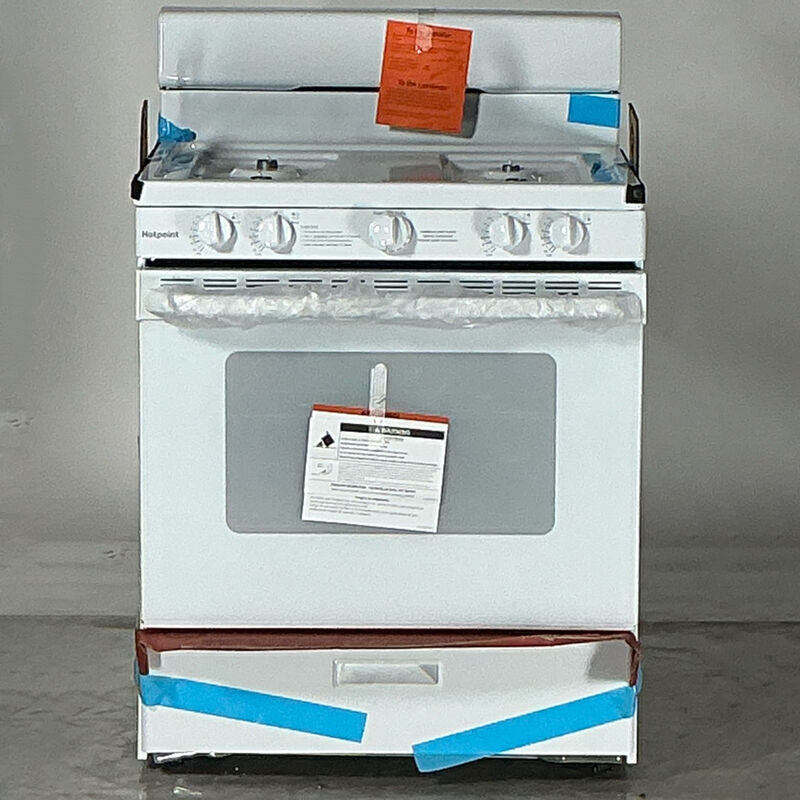 Hotpoint 30 in. 4.8 cu. ft. Gas Range with 4 Sealed Burners - White (Open Box Good Condition), , hires