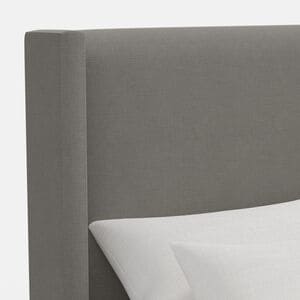 Skyline Furniture Linen Fabric Upholstered King Size Wingback Bed - Grey, , hires