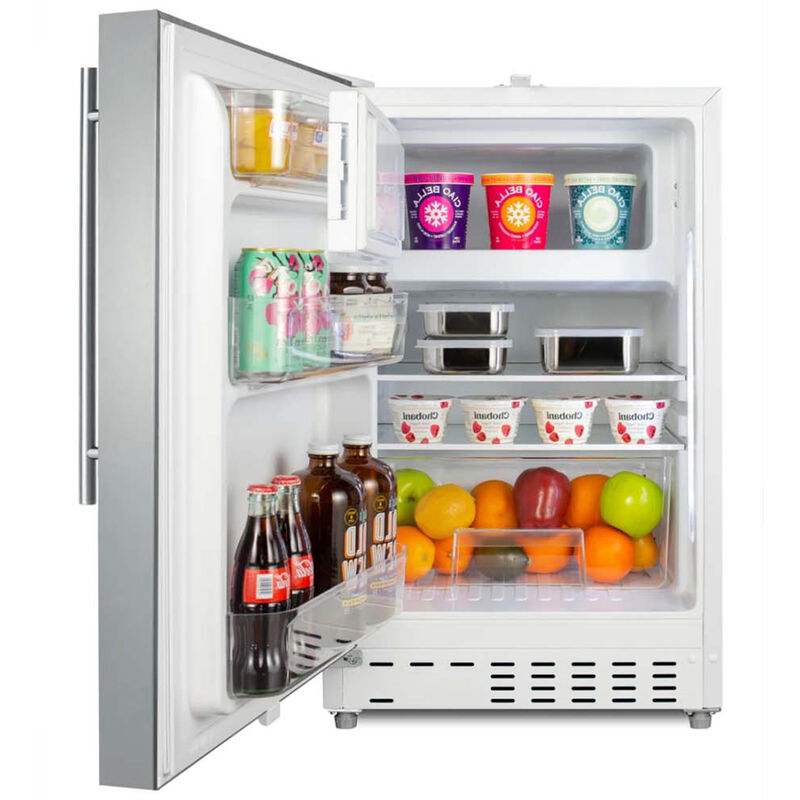 Summit 21 in. 2.7 cu. ft. Mini Fridge with Freezer Compartment - Stainless Steel, , hires