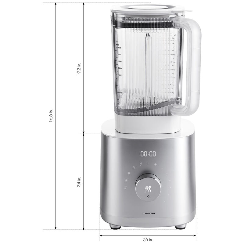 Zwilling Enfinigy 64 Oz. 12-Speed Countertop Blender with Plastic Jar - Silver, , hires