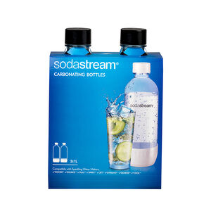 SodaStream 1 Liter Carbonating Bottles (Twinpack) - Black, , hires