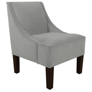 Skyline Furniture Swoop Arm Chair in Velvet Fabric - Gray, , hires