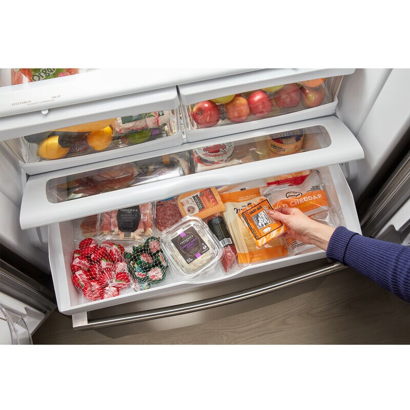 Maytag 36 in. 25.2 cu. ft. French Door Refrigerator with Internal Water Dispenser - Fingerprint Resistant Stainless Steel, , hires