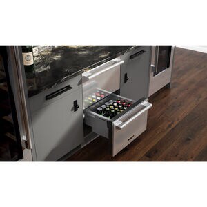 Signature Kitchen Suite 24 in. 3.4 cu. ft. Smart Double Refrigerator & Freezer Drawer - Custom Panel Ready, , hires