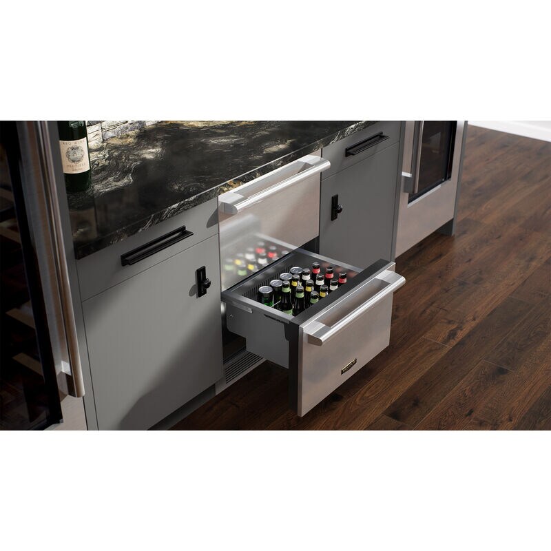 Signature Kitchen Suite 24 in. 3.4 cu. ft. Smart Double Refrigerator & Freezer Drawer - Custom Panel Ready, , hires