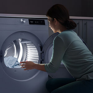 Samsung 24 in. 4.0 cu. ft. Smart Stackable Electric Dryer with Sensor Dry & Sanitize Cycle - White, , hires