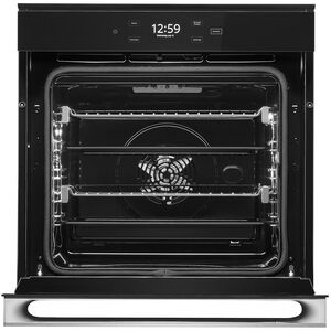 JennAir Noir 24 in. 2.6 cu. ft. Smart Electric Single Wall Oven with True European Convection - Floating Glass Black, , hires