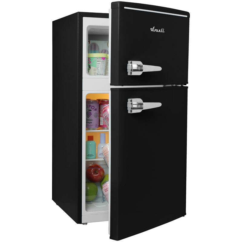 Avanti 18 in. 3 cu. ft. Mini Fridge with Top Freezer - Black, Black, hires