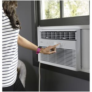 GE Profile 8,000 BTU 115V Smart Window Air Conditioner with Inverter, 3 Fan Speeds, Sleep Mode & Remote Control - White, , hires