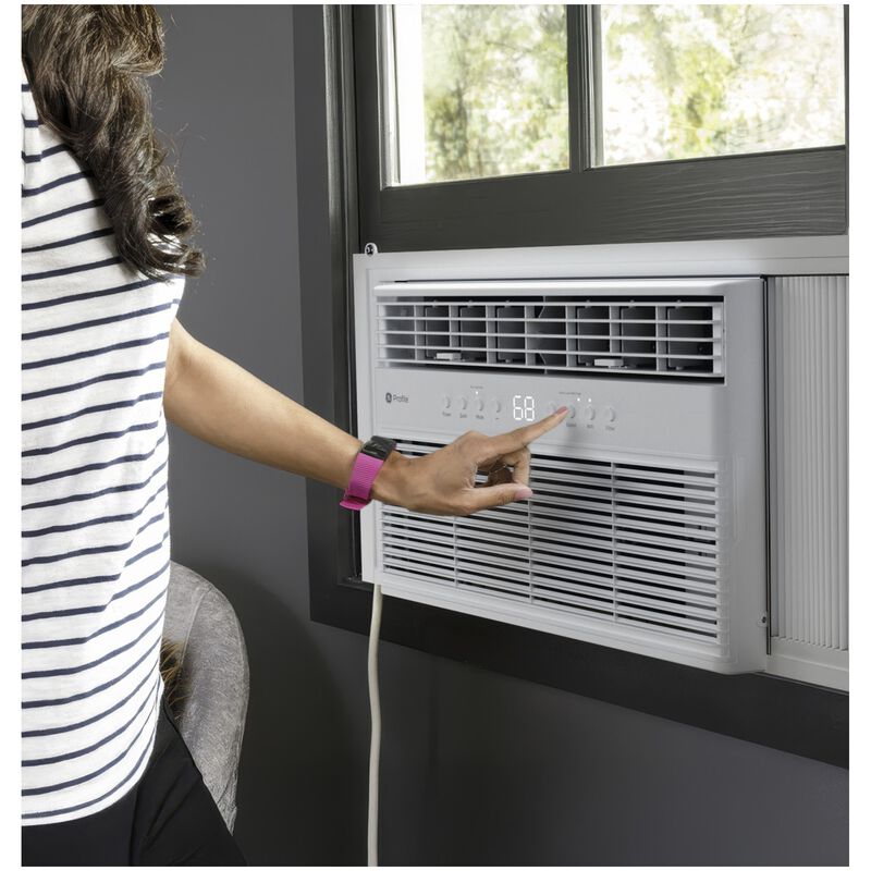 GE Profile 8,000 BTU 115V Smart Window Air Conditioner with Inverter, 3 Fan Speeds, Sleep Mode & Remote Control - White, , hires