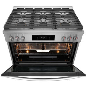 Frigidaire Gallery 36 in. 4.6 cu. ft. Air Fry Convection Oven Freestanding Natural Gas Range with 6 Sealed Burners - Stainless Steel, , hires