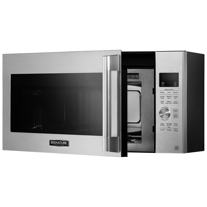 Signature Kitchen Suite 30 in. 1.7 cu. ft. 950W Smart Over-the-Range Microwave with 300 CFM, Convection & Sensor Cooking - Stainless Steel, , hires
