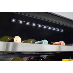 Whirlpool 24 in. Undercounter Wine Cooler with Metal Racks, Dual Temperature Zones & 51 Bottle Capacity - Stainless Steel, , hires