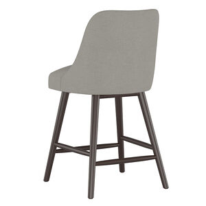 Skyline Furniture Modern Mid Century Counter Stool in Linen Fabric - Grey, Grey, hires