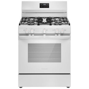 Frigidaire 30 in. 5.1 cu. ft. Gas Range with 5 Sealed Burners - White, White, hires