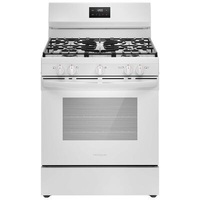 Frigidaire 30 in. 5.1 cu. ft. Gas Range with 5 Sealed Burners - White | FCRG3052BW