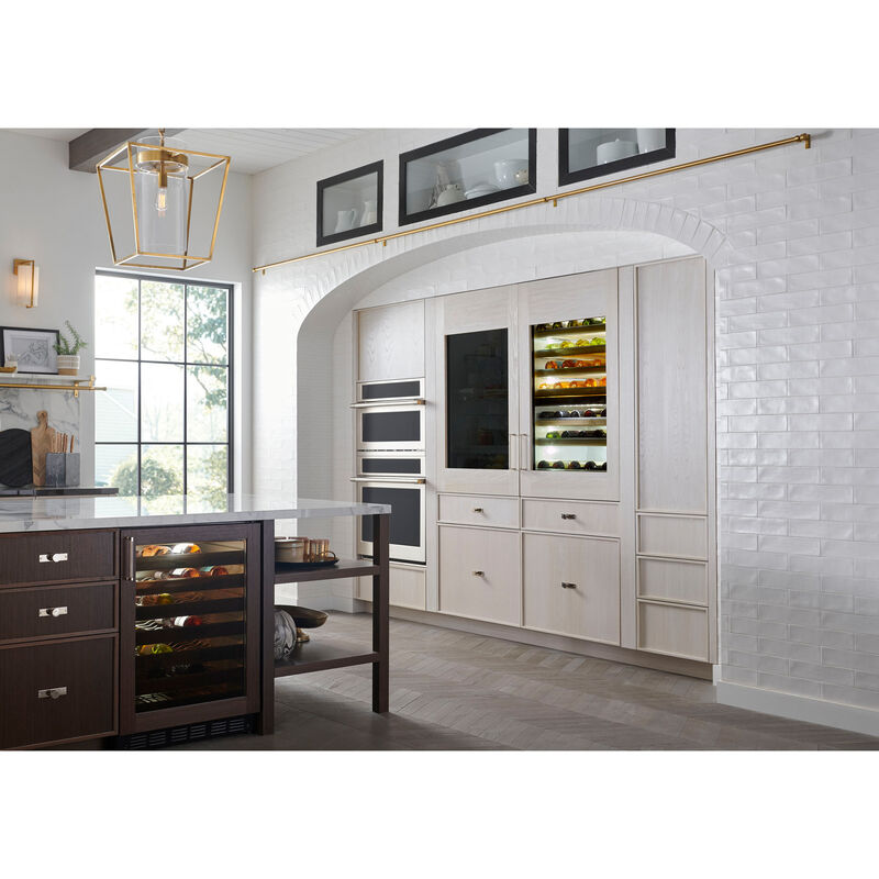 Monogram 30 in. Built-in Wine Sommelier with Wood Racks, Dual Temperature Zones & 106 Bottle Capacity - Custom Panel Ready, , hires