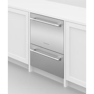 Fisher & Paykel Series 11 24 in. Smart Double Drawer with Top Control & 44 dBa Sound Level - Stainless Steel, , hires