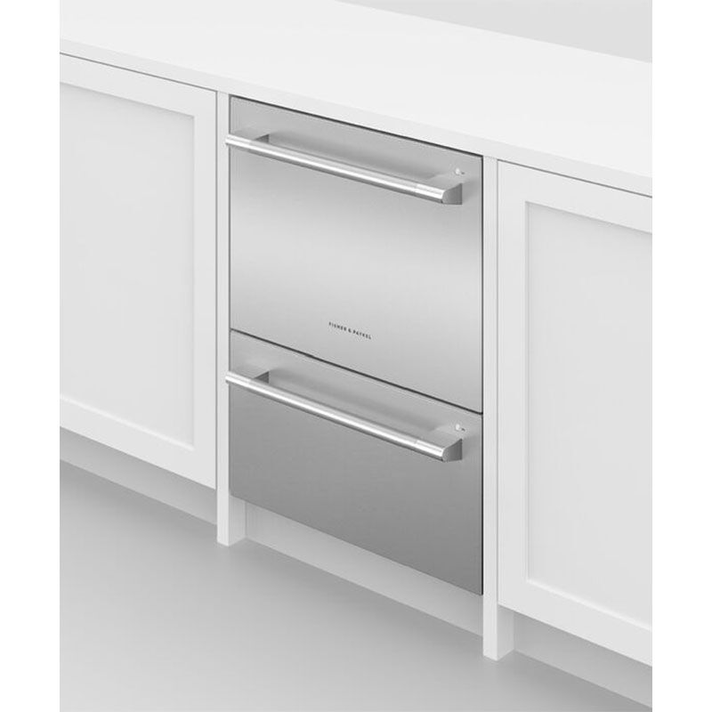 Fisher & Paykel Series 11 24 in. Smart Double Drawer with Top Control & 44 dBa Sound Level - Stainless Steel, , hires