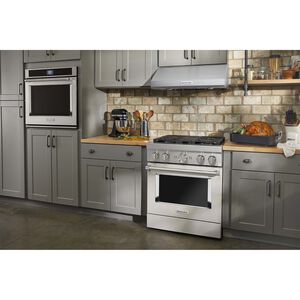 KitchenAid 30 in. 4.1 cu. ft. Smart True European Convection Dual Fuel Range with 4 Sealed Burners - Milkshake, , hires